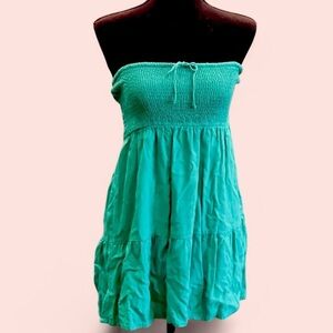 Vintage Strapless Delia’s Teal Dress Small